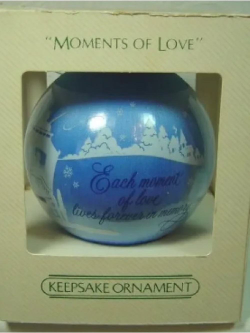 Moments of Love Blue Keepsake Holiday Ornament - Scripted Sentiment